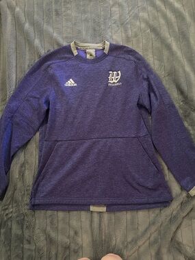 adidas Men’s Purple Crewneck Baseball Pullover